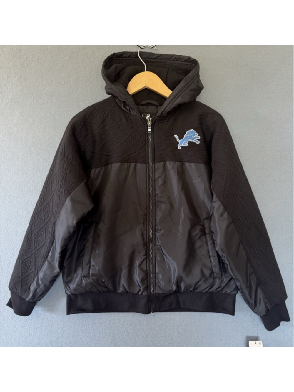 Detroit Lions GIII Gill 4 Her Womens M Hooded Jacket Black NWT NFL $140